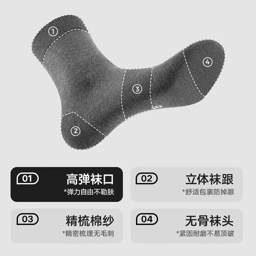Hoilan Home Men's Socks Medio Medio Medio Algodón Pure Algodón 100% Algodón 10A Antibacterial Desodorante Sports Anti-Pilling Media medias 5 parejas
