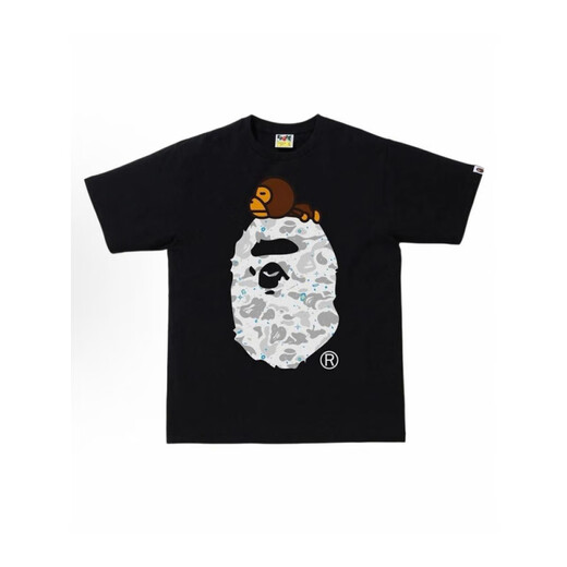 Lee Kidsbape Trendy Brand Affe Kopf schwer purer Baumwoll kurzärmelige Männer und Frauen T-Shirt Top 1048 Black S