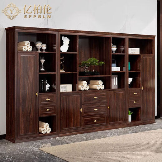 YIBOLUN new Chinese style solid wood boss desk executive desk leader desk ebony wood ebony boss desk office furniture 2.2m boss desk