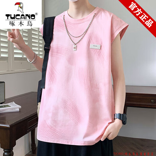 Camiseta de manga corta de seda de pájaros carpinteros de la camiseta de manga corta para hombres NUEVA SUMERA NUEVA MARDIA Fashion Vest Adolescente Casual 10512-9227 Azul L Aproximadamente 80-100Jin [Jin iguala 0.5 kg] portátil