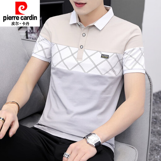 皮尔卡丹（pierre cardin）2025夏季青年男士短袖t恤男修身翻领polo.衫潮流韩版男装半袖上衣 6630绿色 M