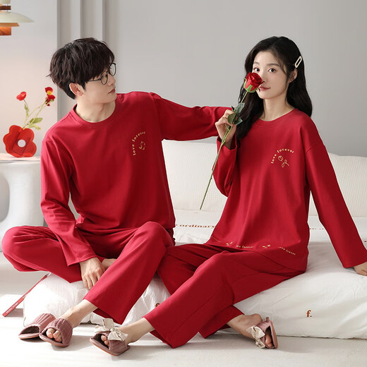 Yalu Automne et Winter Couple Pyjamas Set Corée des hommes et femmes décontractés coréens pantalons à manches longues Two-Piece Round Neck Home Clothes 9921 Homme / 9922 Femme L Male (suggéré 95-125 Jin [Jin est égal à 0,5 kg]))