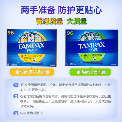 Danbis Canada importiert eingebaute Tamponstrahlungs-Katheter-Menstruationsbaumströme gewöhnlicher Strömung und große Fluss Perlen-Serie 96 großer Fluss