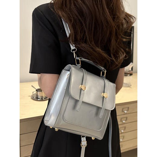 Dadong Rucksack Frauen 2025 Neue Trendy Retro Student Rucksack Britische multifunktionale Schulbag Handtasche Schwarz