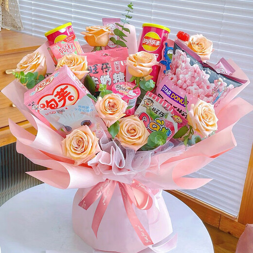 Qiaoxinshi bouquet wrapping paper diy semi-finished birthday gifts snacks bouquet making materials new year gifts spring festival new year