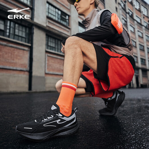 
Hongxing Erke Shuttle 4 Men's Shoes 2025 New Water-Repellent Running Shoes Lightweight Anti-Slip Sports Shoes Shoes Shoes Shoes Absorbing and Wear-Resistant Running Shoes Men's Black/Steel Gray 42