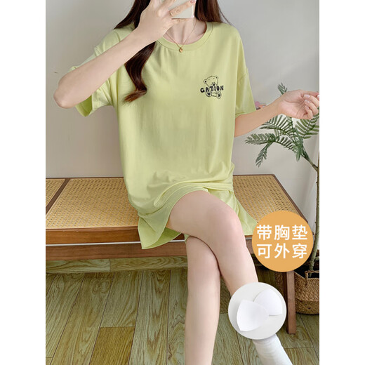 秦暖带胸垫一体睡衣女夏季莫代尔凉感短袖短裤夏天女生亲肤家居服套装 莫代尔套装【带胸垫】W12611 M 女 建议80-100斤