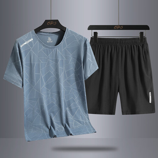 
Woodpecker Father's Day Gift Men's Ice Silk Sports Set 2025 New Summer Thin Quick Dry Dad Running Summer Clothes 16803 Set Black [T-shirt + Shorts] M 80-105Jin [Jin equals 0.5 kg]
