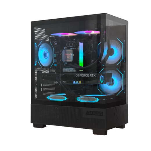 MSI AMD New Ryzen R5 9500F/5600GT/9600X/RTX5060Ti8G E-Sports Delta Game DIY Assembly Computer Host Design Rendering Desktop Machine 9500F+Mi50 16G | Crystal Tower Advanced Edition PRO Single Host
