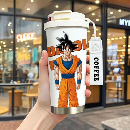 Chengliu Dragon Ball Wukong Thermal Cup Students' High-Precision Large Capacity Coffee Cup Boys Double Drink 316 Stainless Steel Water Cup KFB3527 316 Inner Bottom with Lanyard 520ml
