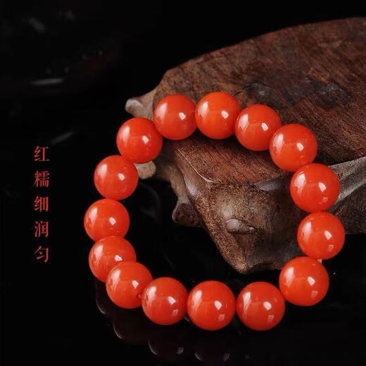 Qianjun Natural Baoshan Red Bracelet Bracelet Cherry Red Single Circle Liangshan Red Agate Bracelet Bracelet for Men and Women 6mm Collection Grade Single Circle + Certificate