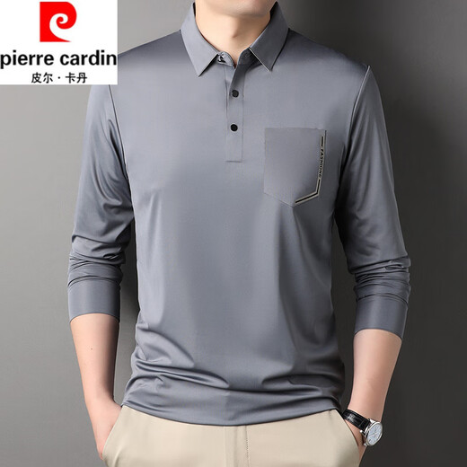 T-shirt Pierre Cardin Ice Silk T-shirt masculin à manches longues à manches à manches à manches à manches à manches longues T-shirt à séchage rapide à séchage à séchage à séchage à la tête du T-Blood avec pochets de poche haqing-7036 m 165
