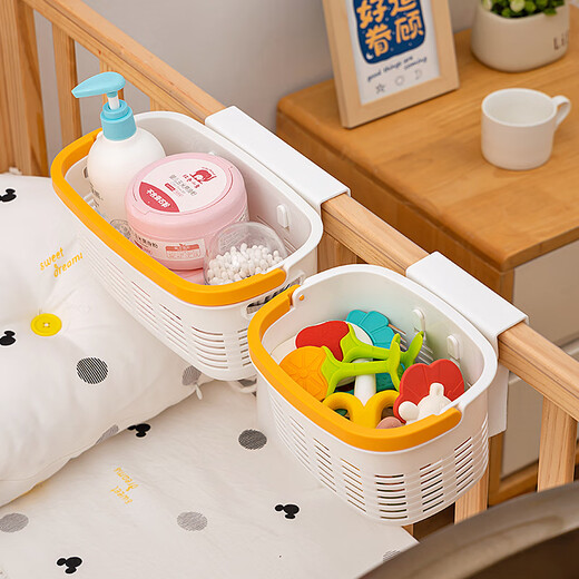 Erste Konzeption von Babybetthänge Korb Baby Nachtwindeln Bag Zaun Windel Aufbewahrungsbox Korb Speichel Handtuch Aufbewahrungsregal Quadrat kleines Paket 1 0x0 Nummer