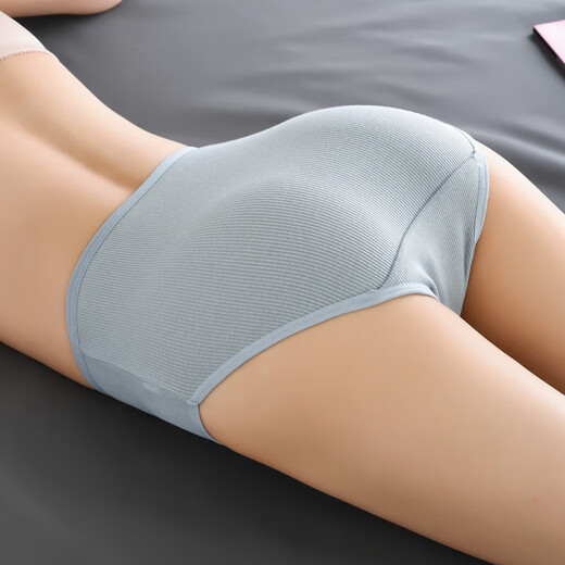 High-waisted underwear for women, solid color high-waisted underwear, tummy control, large size, middle-aged and elderly mother's underwear, four seasons, purple, 1 piece, XL 130-165Jin Jin equals 0.5 kg