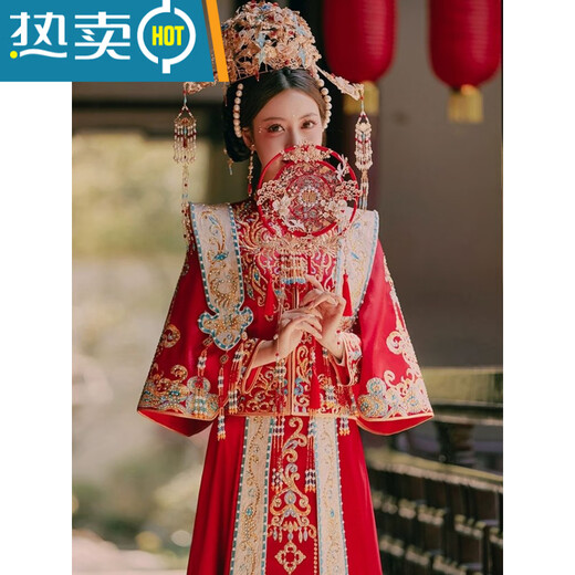 
Shantoulin Village wedding dress phoenix crown phoenix crown phoenix crown phoenix crown phoenix clothing Xiuhe clothes 2025 wedding dress female bride Chinese wedding dress dragon phoenix jacket small high-end phoenix crown phoenix crown S