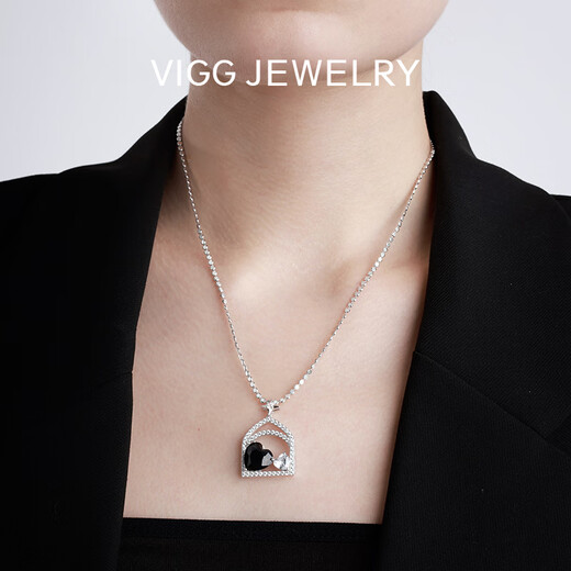 
VIGG heart box necklace for women light luxury niche design sweater chain-zb heart box necklace
