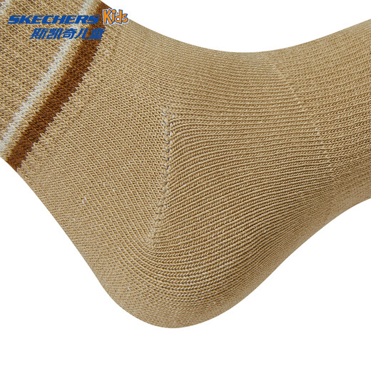 Skechers Skechers boys and girls fashionable casual unisex socks breathable and comfortable knitted short socks P224K011 wheat field yellow/mint candy green/03WB one size 130