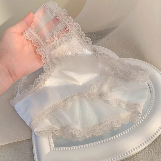 Ropa interior de seda de hielo Fitonton 3 Hembra femenina Pure y sexy para mujeres Portos de bikini de bikini delgado y transpirable