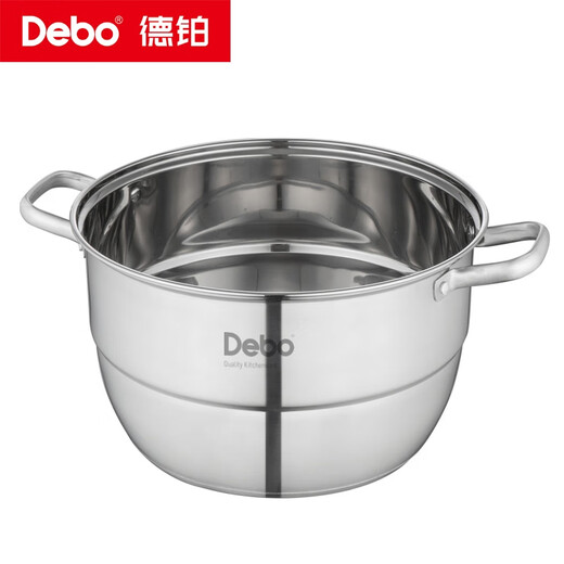 Debo Debo stainless steel steamer three-layer household composite bottom soup pot steamed steamed buns with visible high arch cover