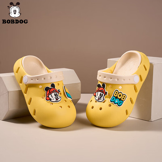 Babudou Children's Crocs 2025 Summer New Style Sandals for Boys and Girls, Comfortable Soft Sole Non-Slip Children's Sandals HBL8016/Yellow 17 cm inner length/Suitable for 5 years old