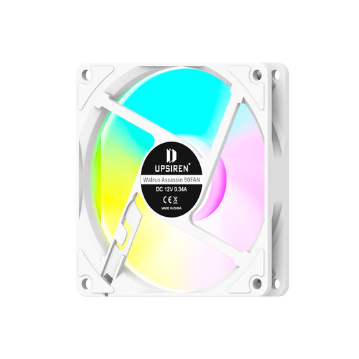 
UPSIREN UL-9215 9215W chassis fan 4pin PWM ARGB divine light synchronization 2700 speed 9cm temperature control mute 15mm thickness thin fan desktop computer 9215 white ARGB