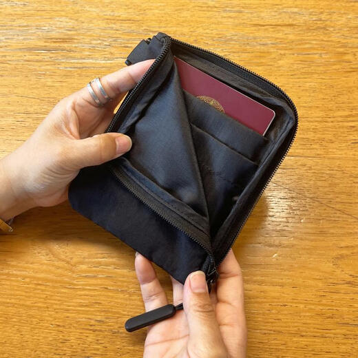 Sanqihu niche multifunctional passport bag ID storage bag travel portable waterproof coin wallet card bag black