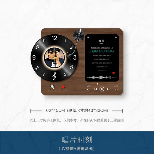 Long time no see, retro cream style electric meter box decorative painting distribution box with clock vinyl record blocking hanging painting switch box mural