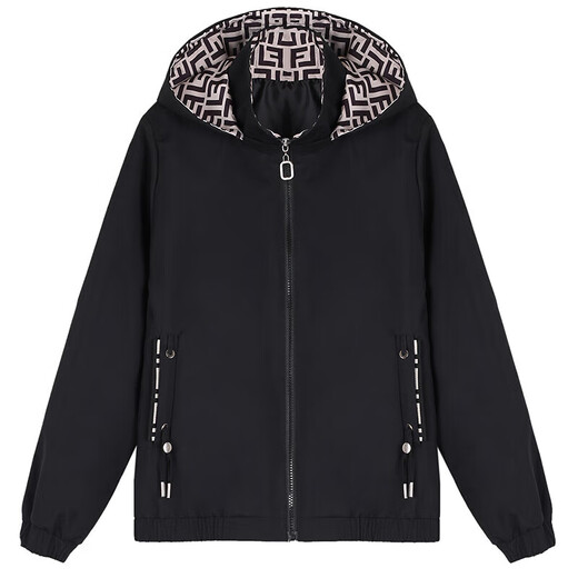 Woodpecker Women's Short Jacket Spring and Autumn 2025 New Middle-aged Mother Loose Casual Large Size Hooded Top Brick Red 2XL (Suggested 125-140Jin [Jin equals 0.5 kg])