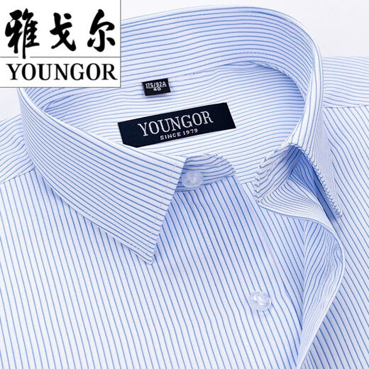CEO Yageor Herren Short Sleeve Shirt Summer Pure Cotton Business Casual Professional Professionelles Anti-Falten-freier Streifen mittleren Alters DX6621 44 Vorschläge (180-195jin [Jin entspricht 0,5 kg])