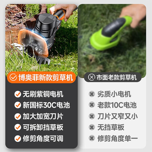 小型割草机家用电动手持多功能锄草刀草坪修剪器锂电剪草除草神器 无刷修剪王1098TV 一电续航2.0