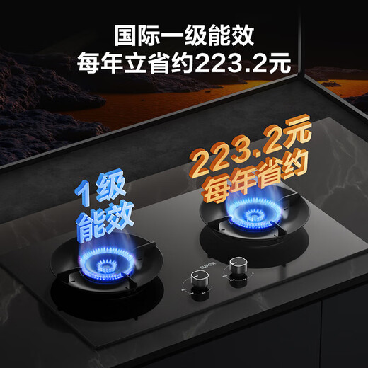SUPOR gas stove gas stove double stove 5.2KW strong fire 70% high thermal efficiency stove embedded adjustable chassis DB28S liquefied gas