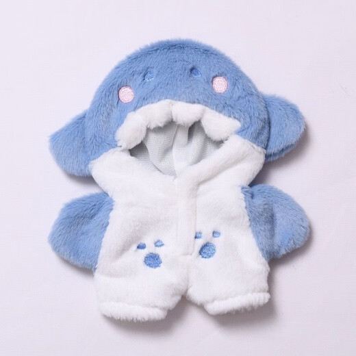 17cm Labubu Dress Up Doll Shark Baby Clothes Cute Jacket Replacement Pajamas Clothes Plush Clothes Labubu 17cm Shark Clothes (Clothes Only)
