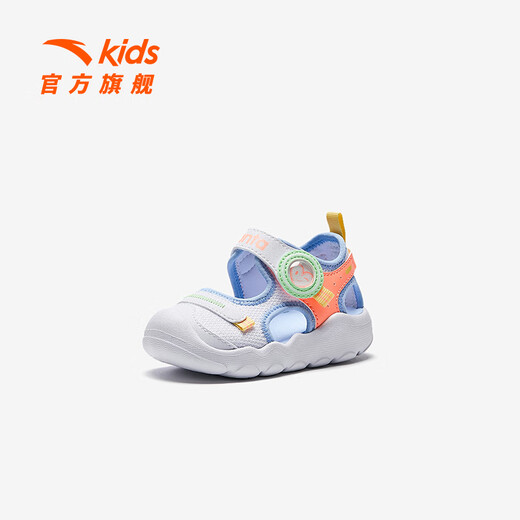 ANTA Children's Sandals 2025 Summer New Men's and Women's Baby Shoes Baby Breathable Toe Sandals Octopus Beach Shoes Women's Anta White/Fluorescent Orange Red-5 20/12cm
