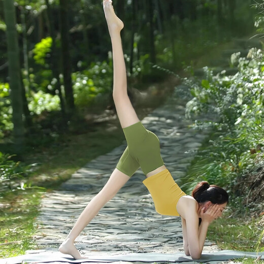 Shuangxiu Yoga Wear 2025 New Pilates Suit with Chest Pad, Comfortable Racer Fitness Top, Beautiful Sports Vest, Green Top, Long L (105-120)