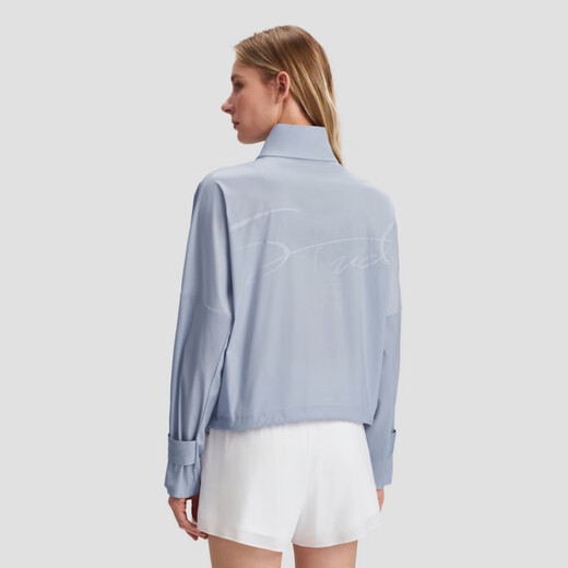 Descente Womensstudio Serie Stand Collar Textur gewebte Top Jacke Frauenstil LB-Light Blue L.