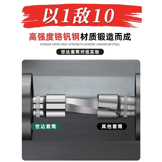 世达大飞中飞小飞加长套筒头8-32mm外六角棘轮扳手套管头汽修工具 中飞(8.0mm)12401
