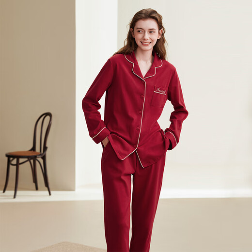 Fenteng red pajamas for women spring and autumn new style wedding newlyweds pure cotton home clothes men's large size zodiac year suit