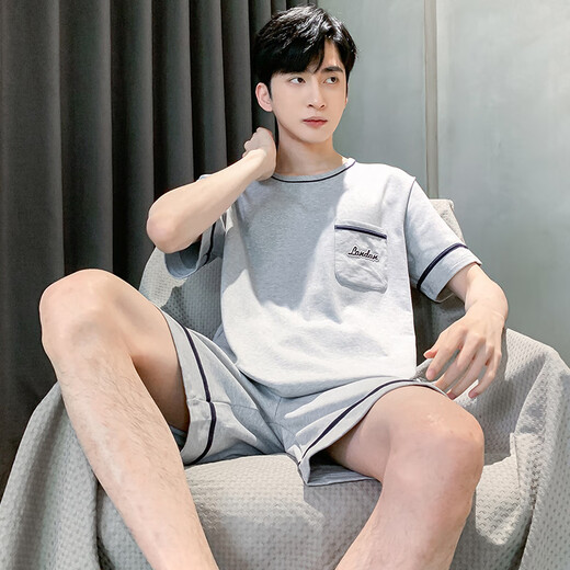 康诺顿（CONNORTON）男士睡衣男夏季短袖棉质男款夏天薄款男生可外穿大码家居服 HD9928 XL