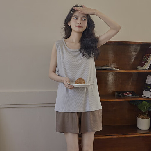 莫代尔睡衣女夏天带胸垫一体冰丝凉感背心无袖2025新款家居服套装 304无袖套装【带胸垫】 L （100-120斤）