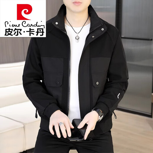
Pierre cardin stand collar jacket men's spring and autumn new high-end casual and versatile work jacket short windbreaker jacket knitted 9928 brown L 85-105Jin [Jin equals 0.5 kg]