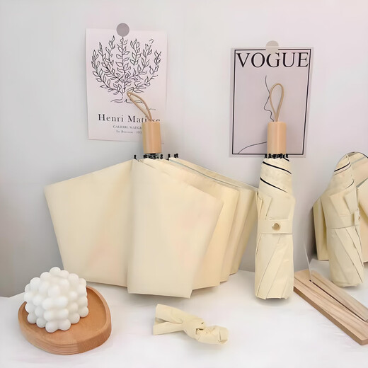 Umbrella, high-looking, forest-style color glue sun umbrella, folding fully automatic rain or shine umbrella, female student sun protection umbrella, automatic-yellow-green color glue (high appearance)