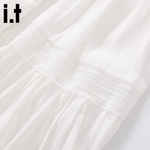 
:CHOCOOLATE it white A-line skirt for women with high waist slim French big hem skirt fluffy cake long skirt white one size