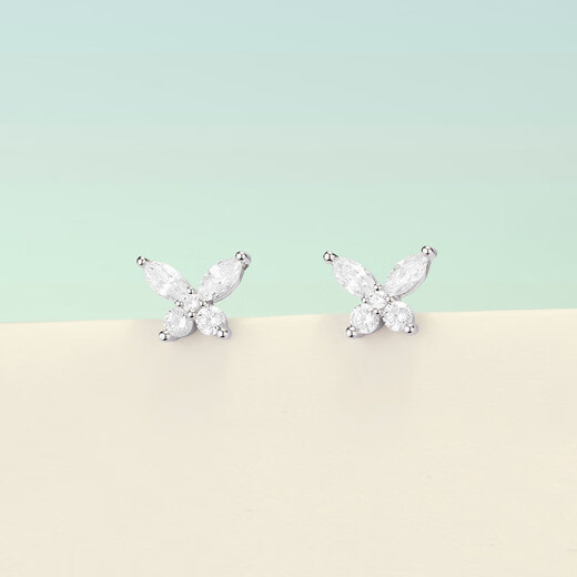 APM Monaco Butterfly Silver Stud Earrings Women's Jewelry Stud Earrings Simple Temperament Fashion Gift for Girlfriend