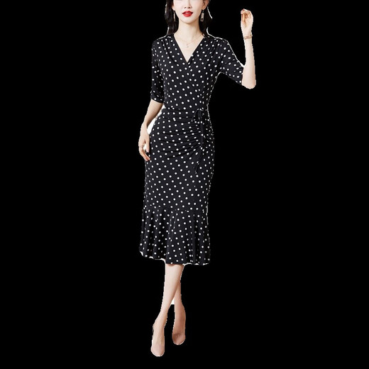 Gtyuwvg hip bedeckte modische klassische schwarze temperament temperament elegant fischschwanzrock 2025 feder- und sommer neu