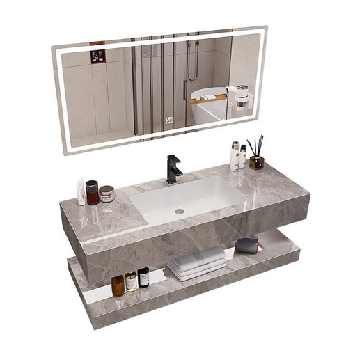 [Slab de roca de doble capa] Basina de lavado sin costura de roca Casina Integrada de lavado de baño de doble capa Basina de lavado de inodoro [elegante y simple] Basina blanca sin costura [inteligente [Sqwy Classic] 60*50 ha vendido 5689 piezas