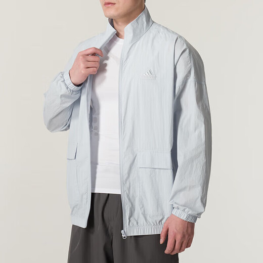 阿迪达斯 （adidas）官方舰店男装 新款舒适运动服防风梭织夹克健身训练跑步立领外套 IT3956 L