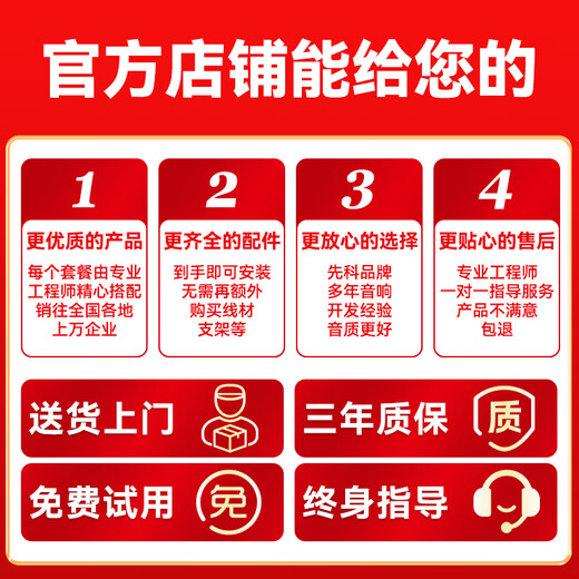先科会议室音响设备全套装组合家庭影院KTV音乐学校培训专用系统蓝牙功放麦克风一体机壁挂舞台音箱K5V 【两8吋音响套装】无话筒（50-120平）