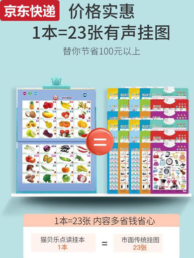 奇立彩加大款幼儿童早教挂图本手指点读发声书宝宝中英文有声读物学习机 大本-31面-充电款1000+点读发声