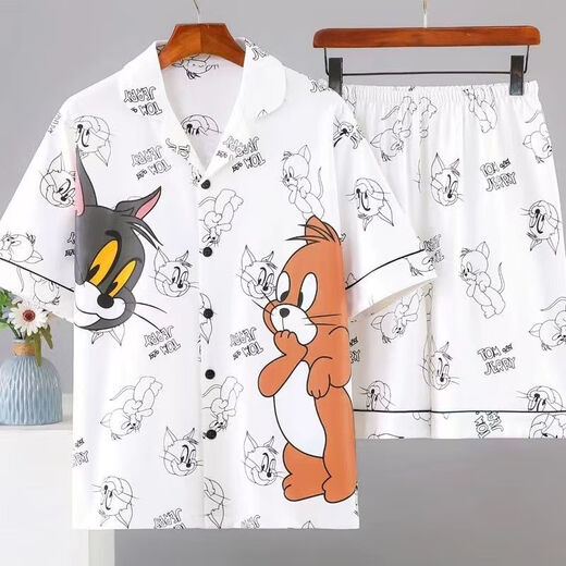 Zitronen-Slim-Herren-Pyjamas kurzärmeliger Sommer Thin Student Cartoon Teenager Sommer Lose Plus Size Jin [Jin entspricht 0,5 kg] Home Clothing Set 6627 [Set] V M [Vorschlag 80-100 Jin [Jin gleich 0,5 kg]]]