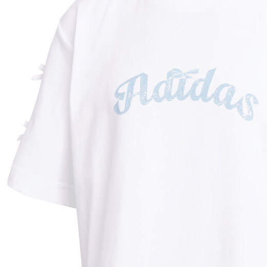 Adidas (adidas) T-shirt des filles de vêtements pour enfants 25 été 101 Spot Dog Joint Style Embellifhed Bow Children's Pure Cotton Colon